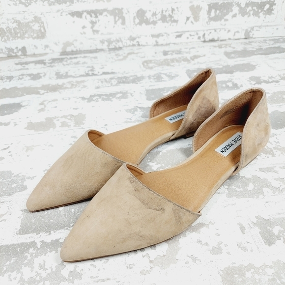 Steve Madden Khai Tan Pointy Toe Casual Comfy D'Orsay Summer Flats O117 - Picture 3 of 13